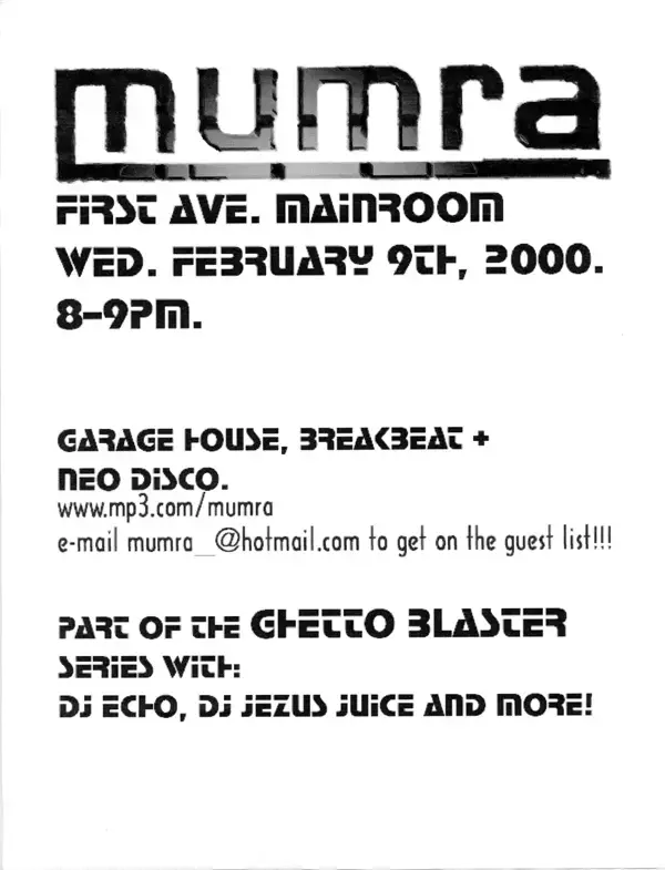 Mumra at First Avenue flyer